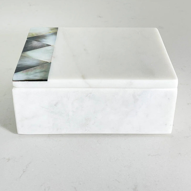 Anaya Mother of Pearl Gray Marble Box