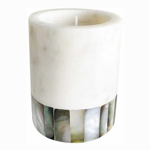 Anaya Mother of Pearl Lavender Gray/Small Candle