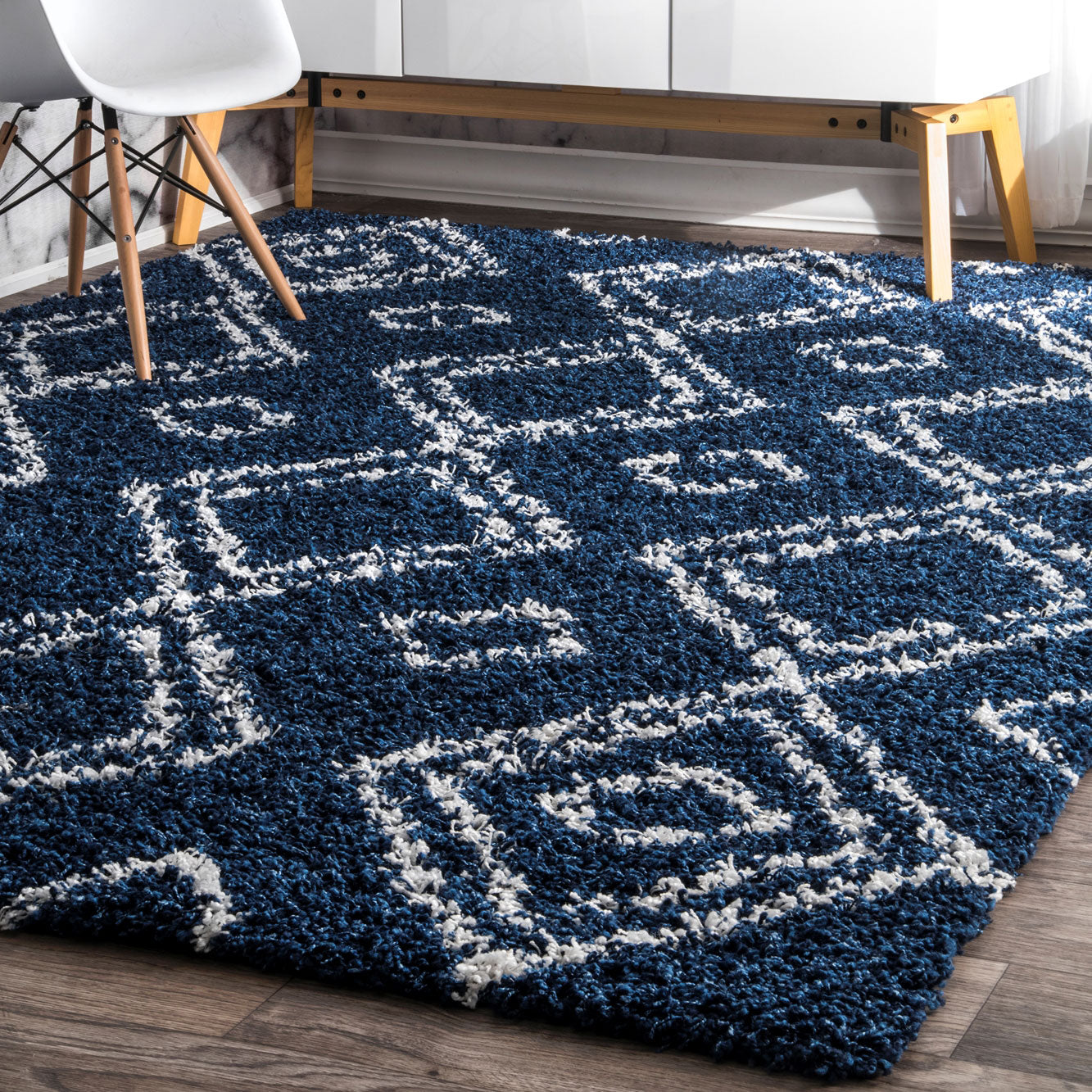 Shilo Diamond Shag Rug – Paynes Gray