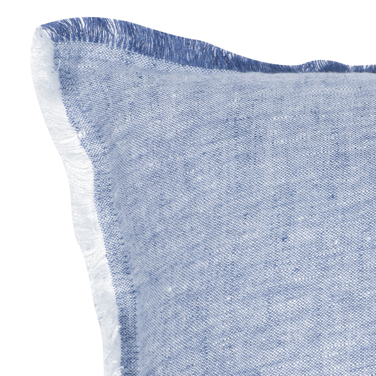 Anaya So Soft Chambray Blue Linen Throw Pillow