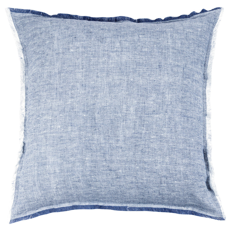 Anaya So Soft Chambray Blue Linen Throw Pillow
