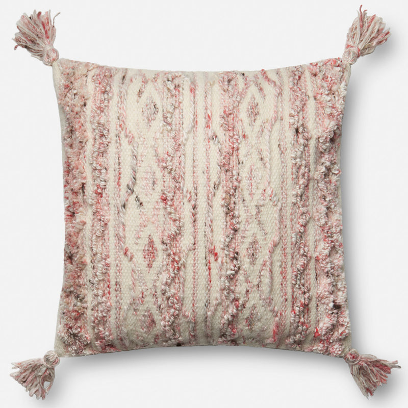 Justina Blakeney × Loloi Pink/Ivory Square Throw Pillow Set of 2