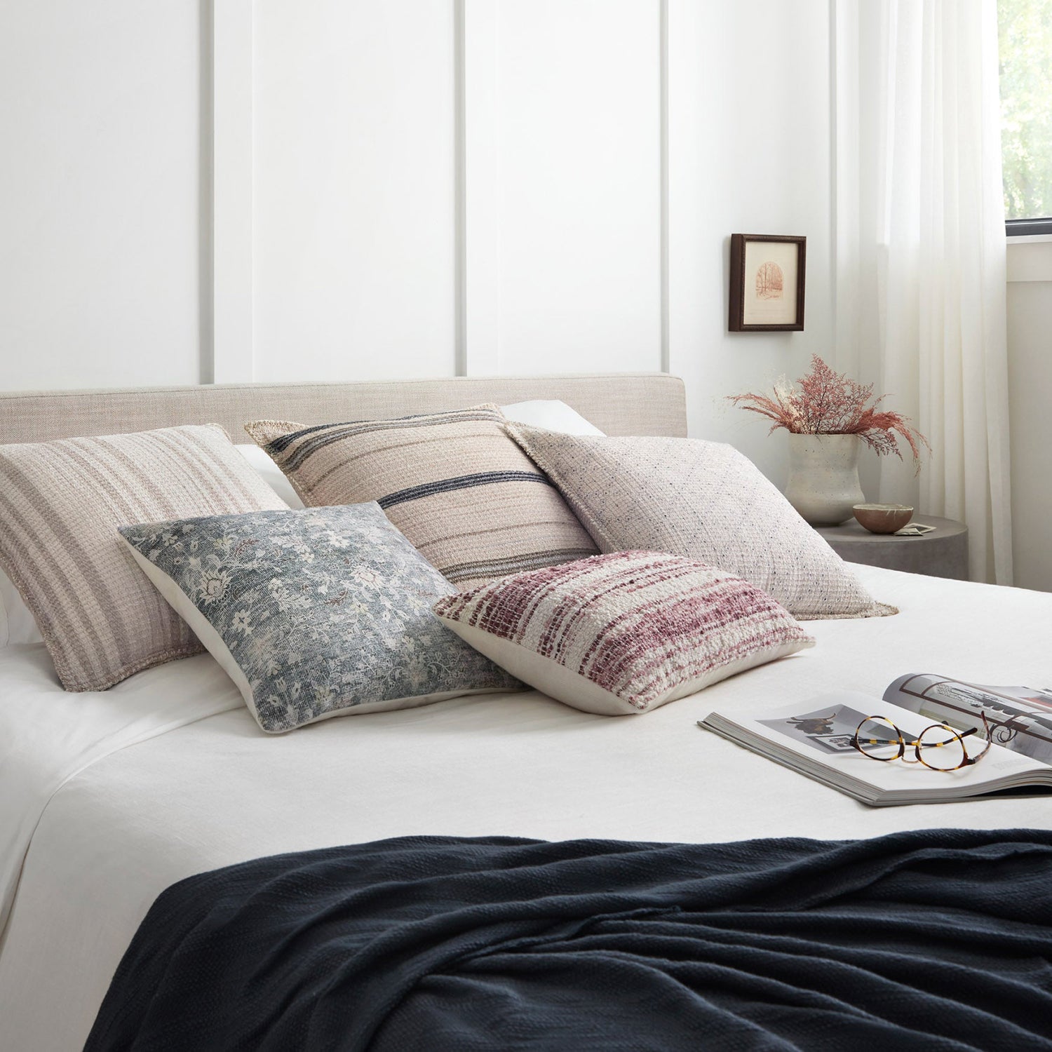 Chris Loves Julia x Loloi Meg Burgundy/Ivory Throw Pillow Set of 2