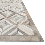 Loloi Promenade Ivory/Gray Hand Stitched Leather Rug