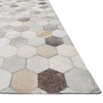 Loloi Promenade Gray Hand Stitched Leather Rug