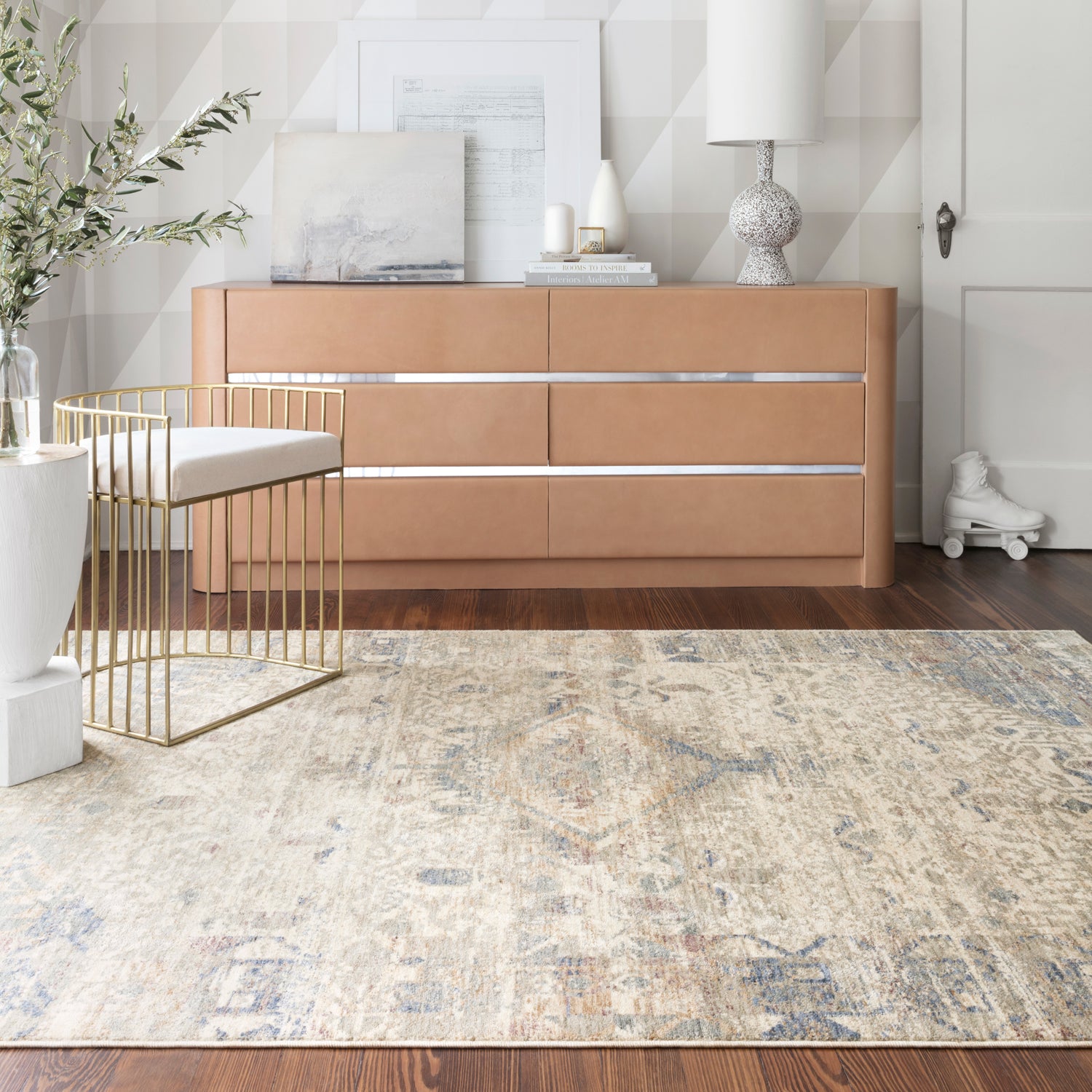 Loloi Revere Ivory/Blue Power Loomed Rug