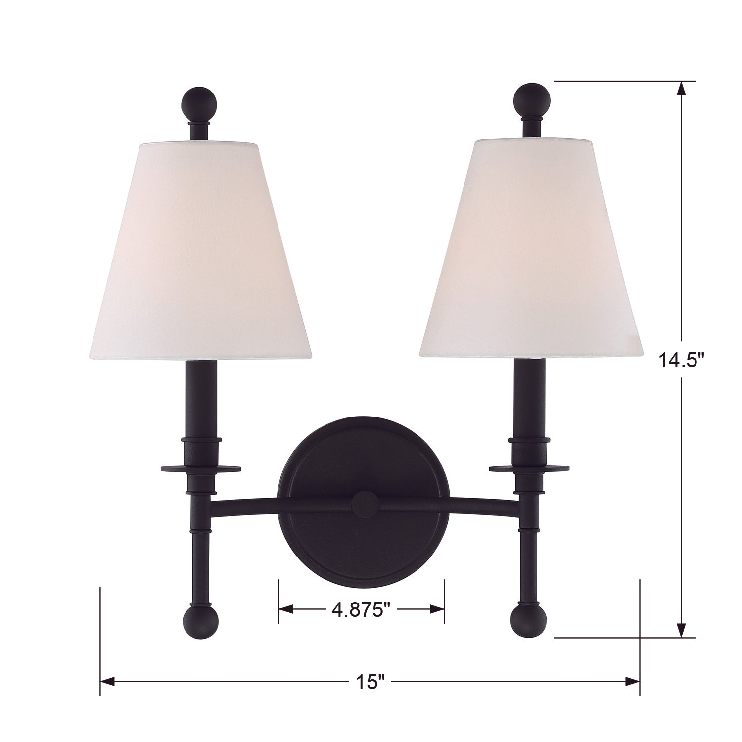 Crystorama Riverdale 2-Light Wall Sconce