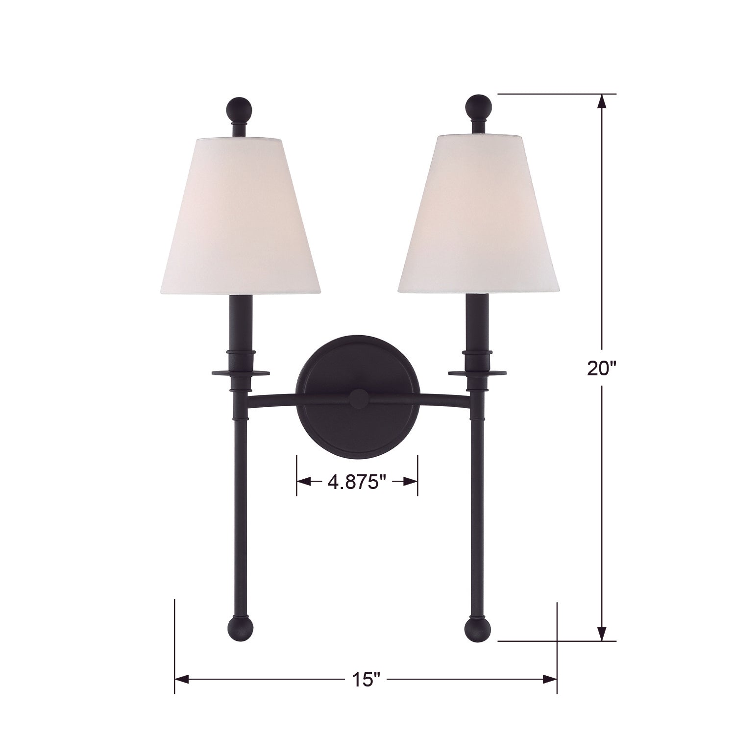 Crystorama Riverdale 2-Light Wall Sconce