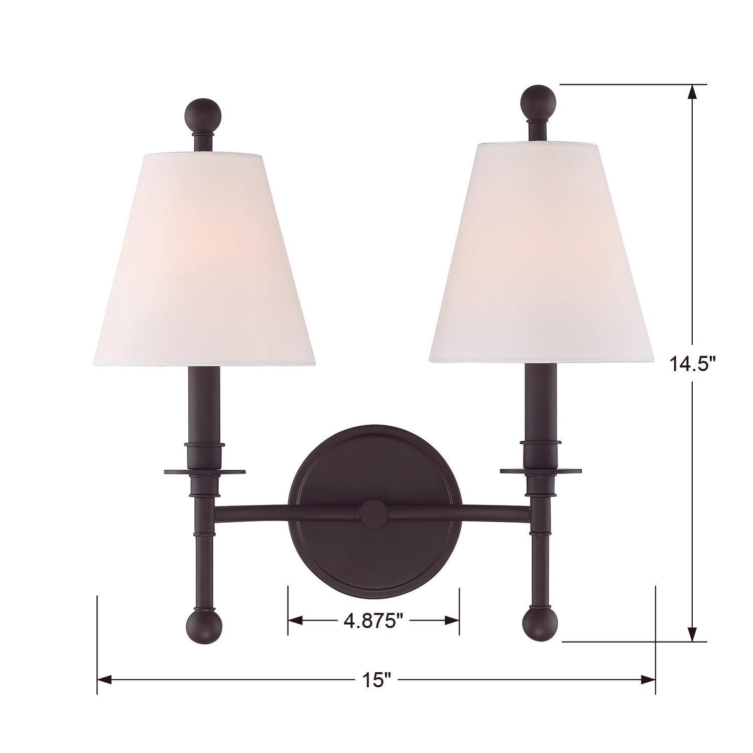 Crystorama Riverdale 2-Light Wall Sconce