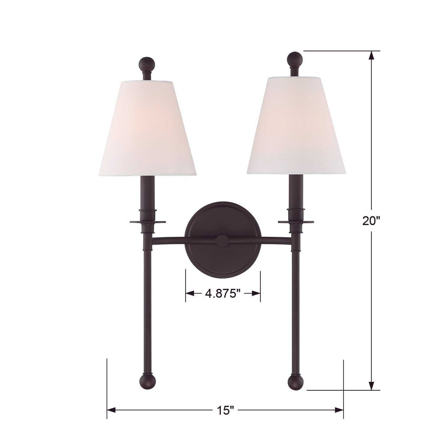 Crystorama Riverdale 2-Light Wall Sconce