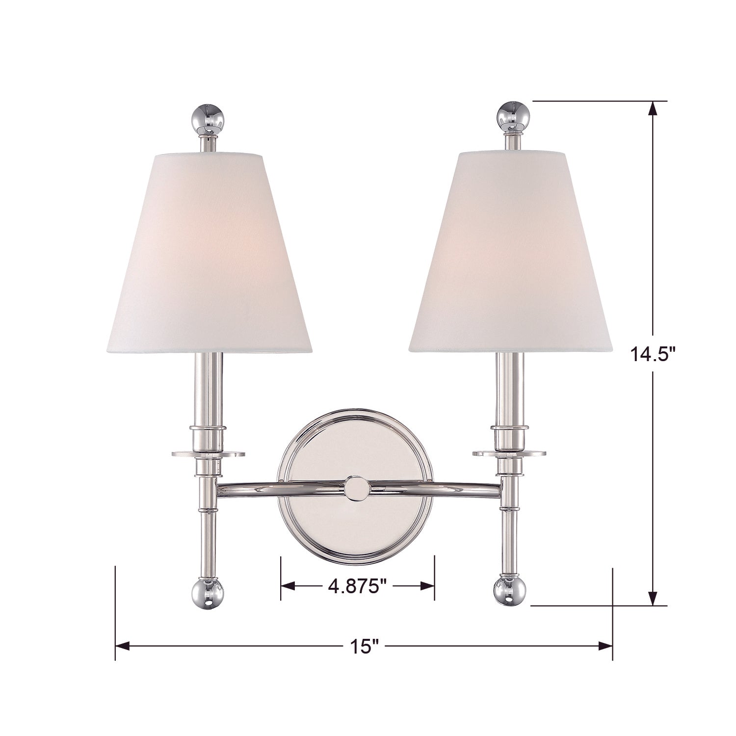 Crystorama Riverdale 2-Light Wall Sconce