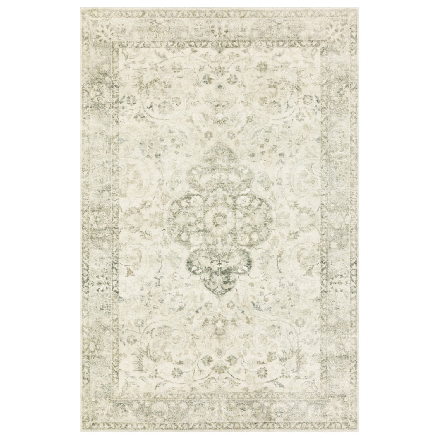 Loloi Rosette Ivory/Silver Power Loomed Rug