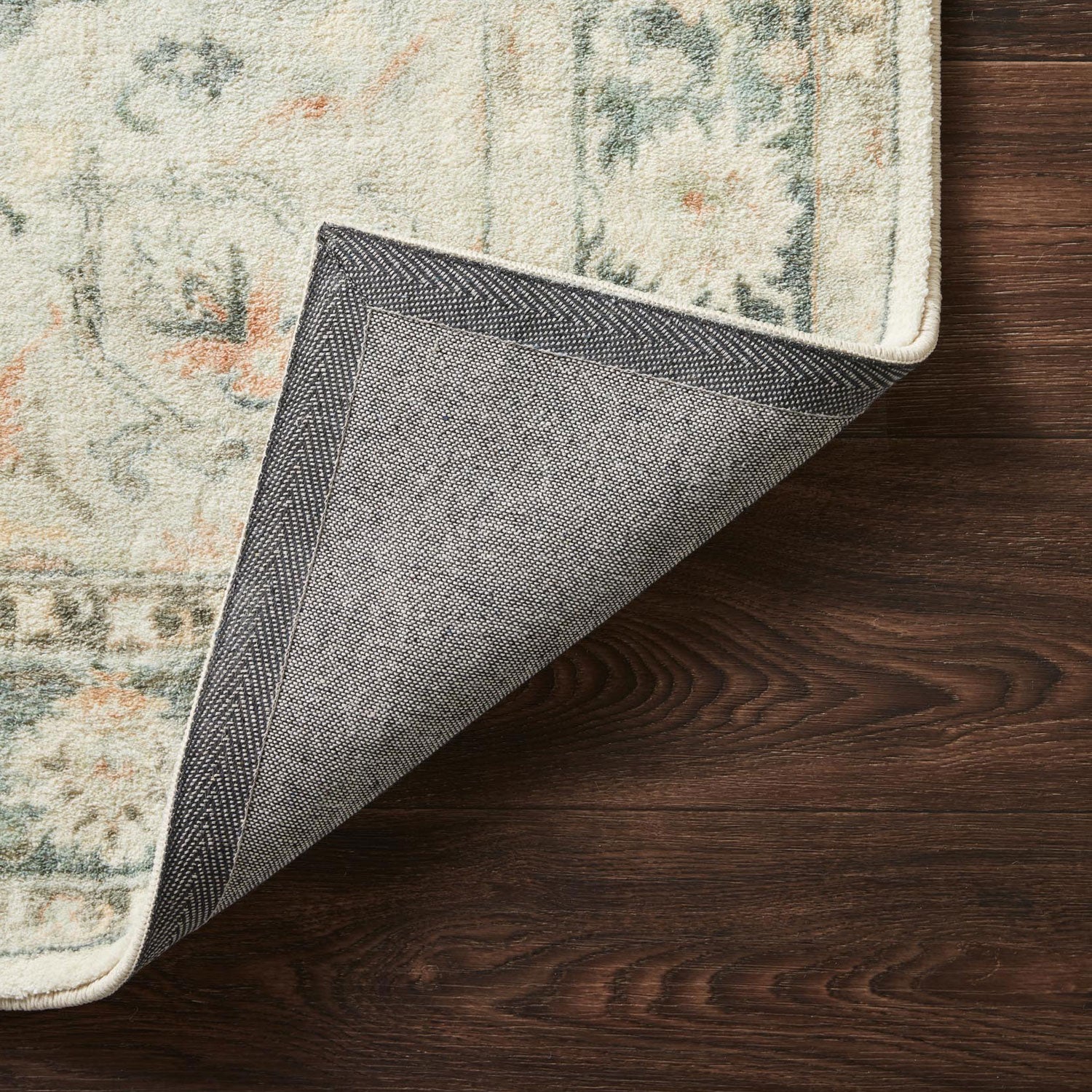 Loloi Rosette Teal/Ivory Power Loomed Rug