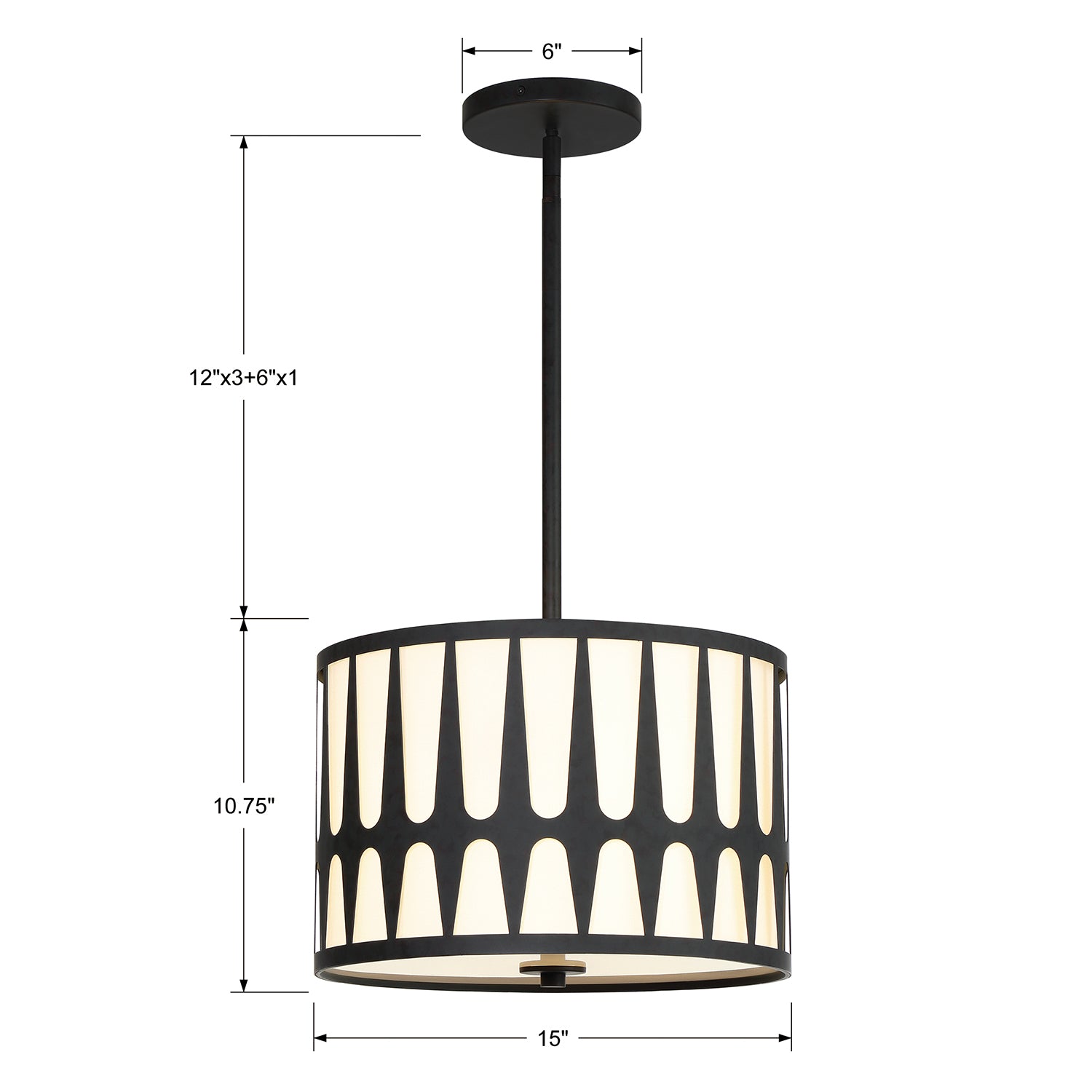 Crystorama Royston 3-Light Pendant