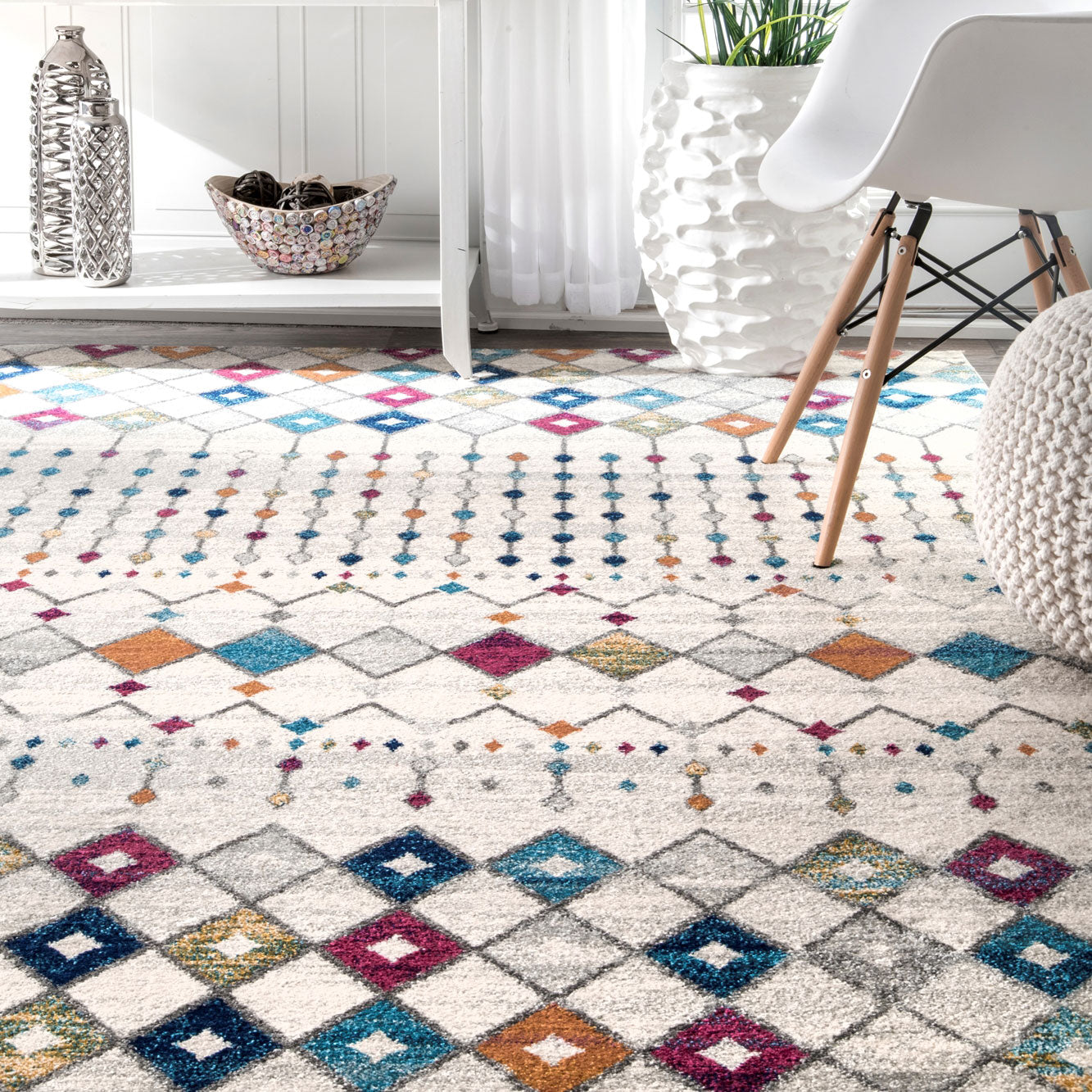 Acoma Machine Made Rug - Paynes Gray