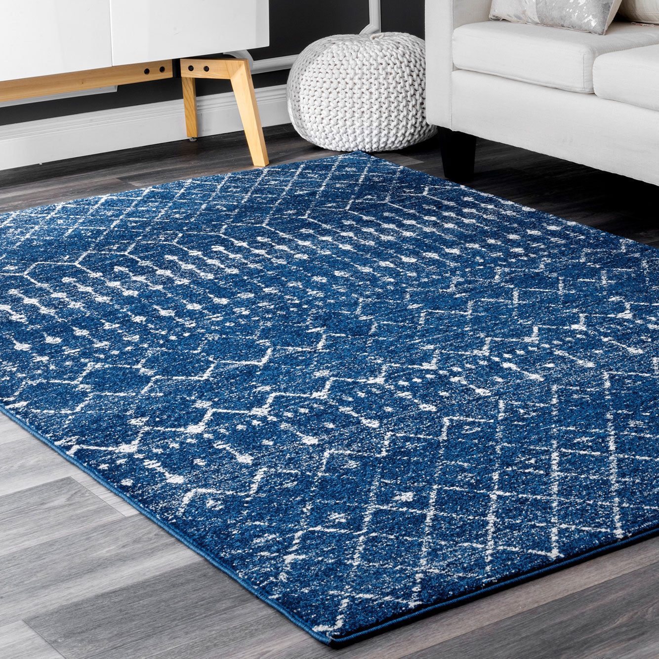 Acoma Machine Made Rug - Paynes Gray