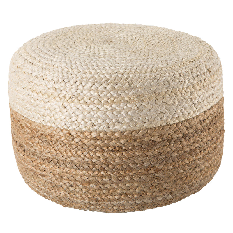 Jaipur Living Saba Oliana Jute Pouf Paynes Gray