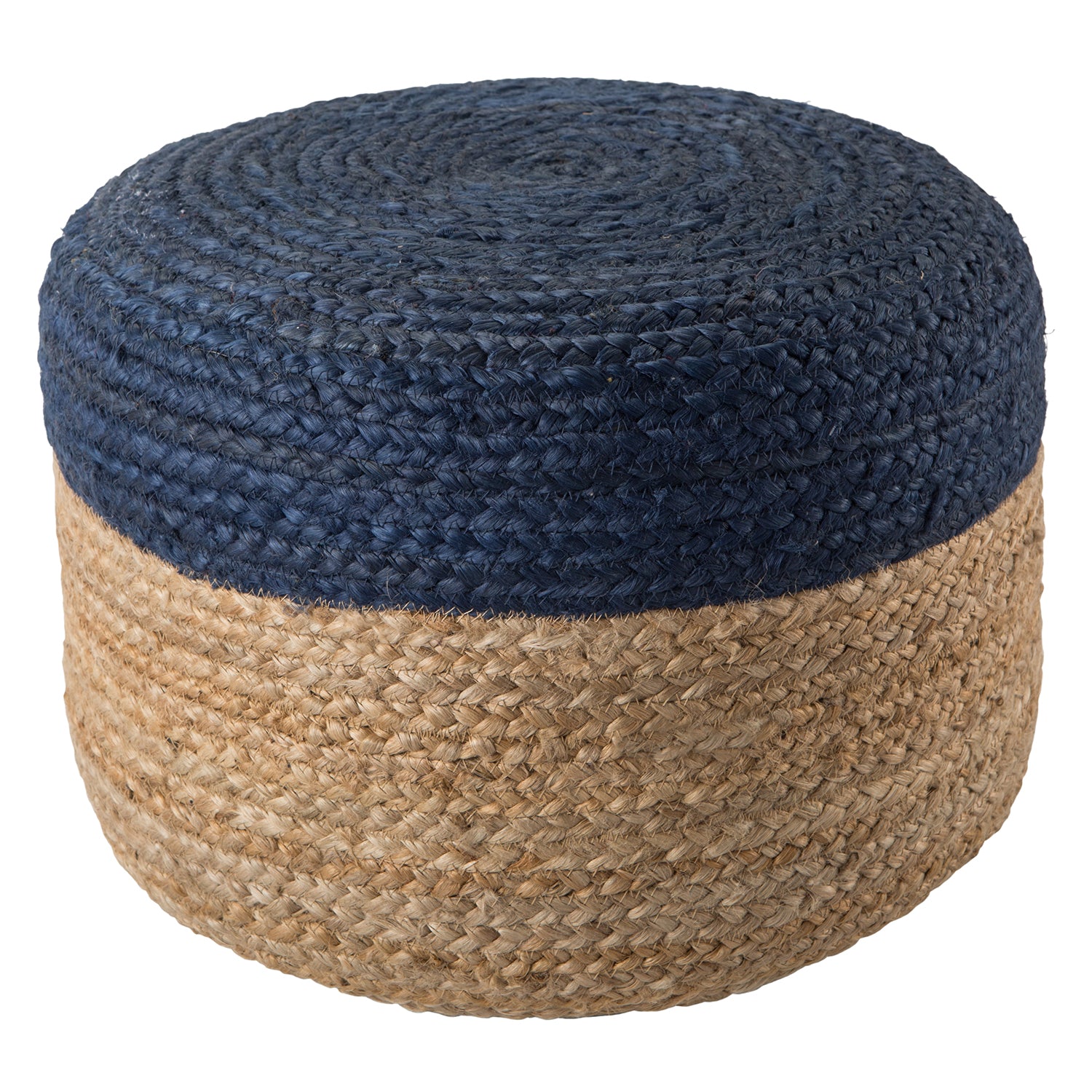Jaipur Living Saba Oliana Jute Pouf Paynes Gray