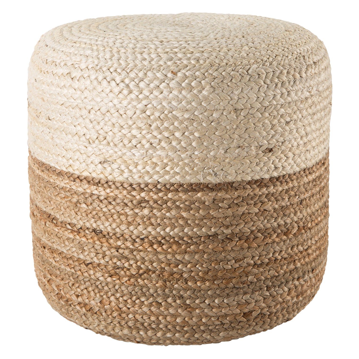 Jaipur Living Saba Oliana Jute Tall Pouf Paynes Gray