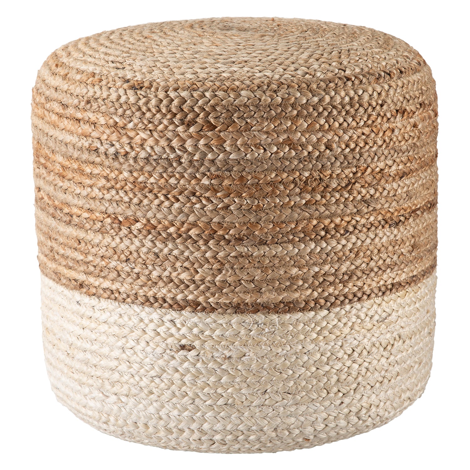 Jaipur Living Saba Oliana Jute Tall Pouf Paynes Gray
