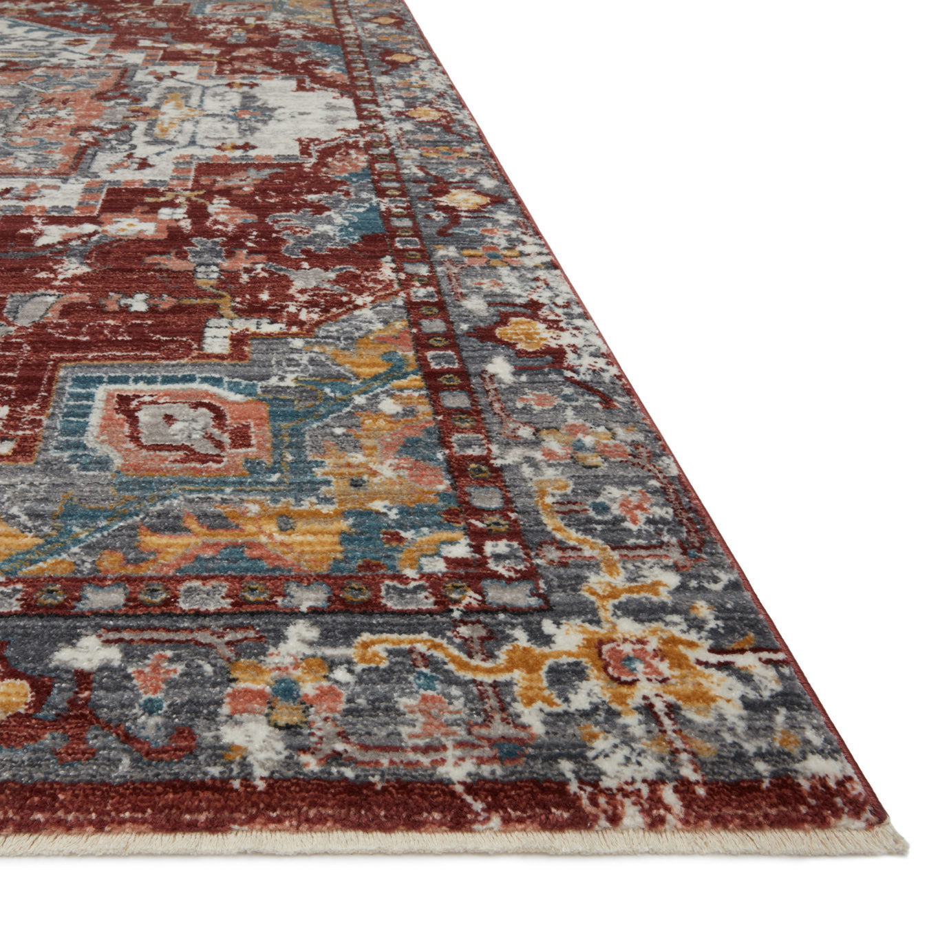 Loloi Samra Brick/Gray Power Loomed Rug