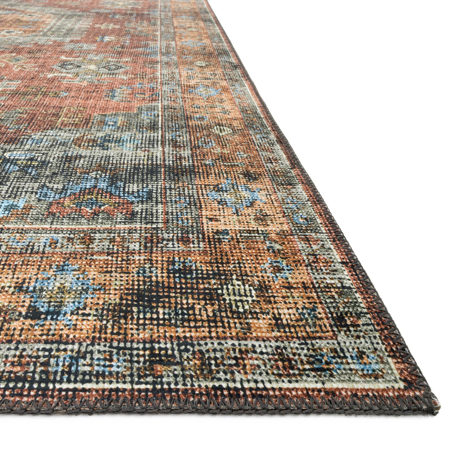 Loloi Skye Terracotta/Sky Power Loomed Rug