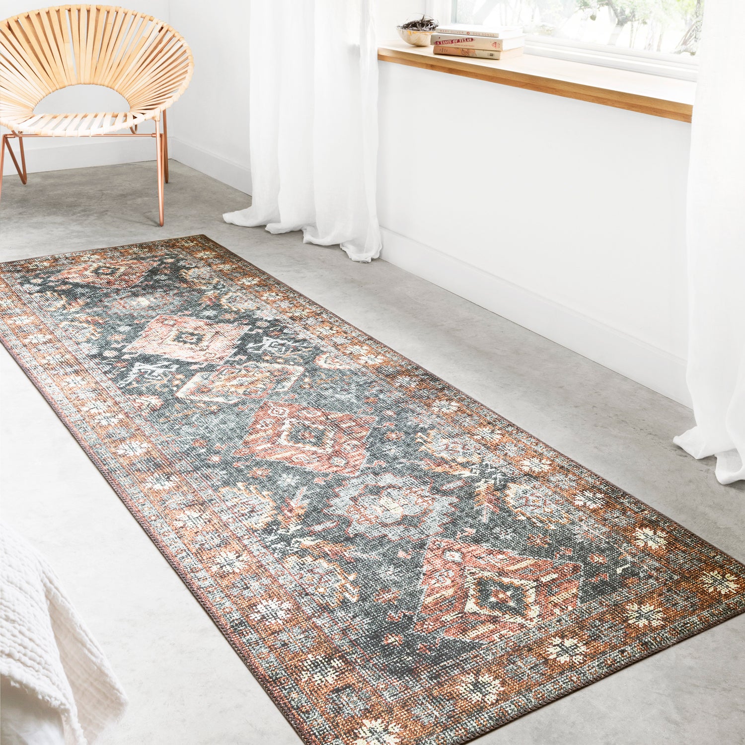 Loloi Skye Sea/Rust Power Loomed Rug