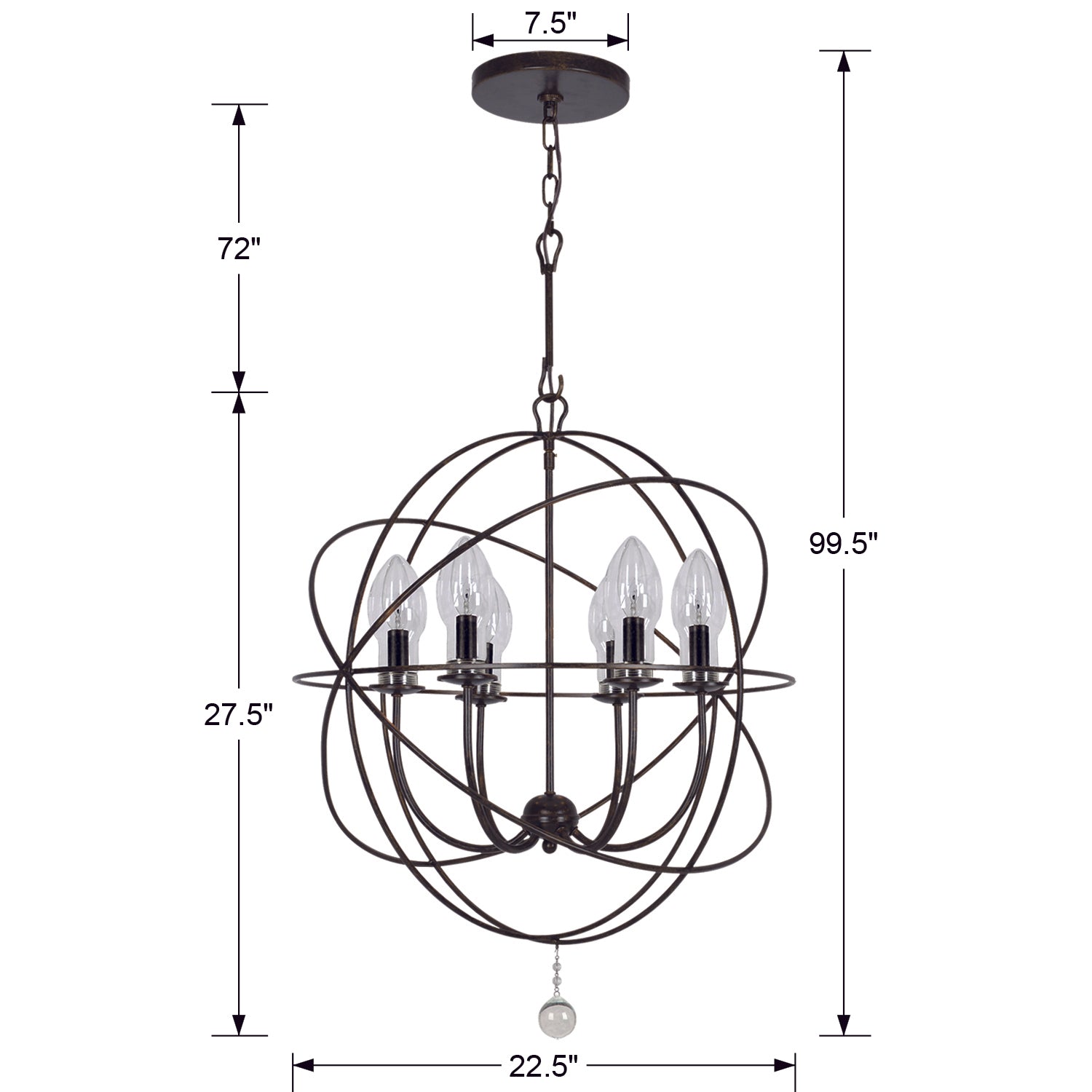 Crystorama Solaris 9326 6-Light Outdoor Chandelier