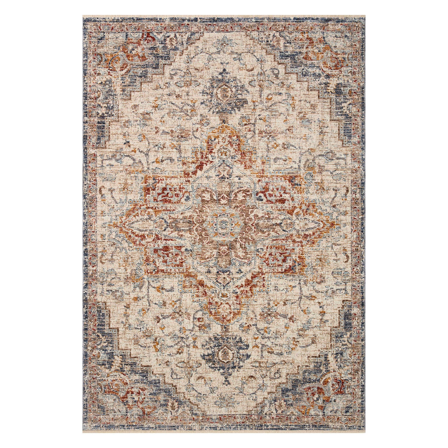 Loloi Sorrento Ivory/Fiesta Power Loomed Rug