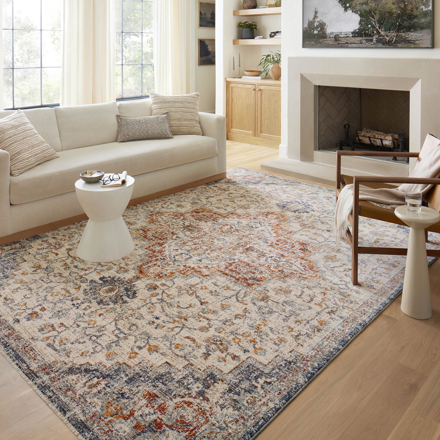 Loloi Sorrento Ivory/Fiesta Power Loomed Rug