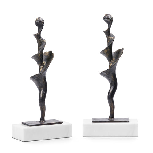 Villa and House Spiral Statue Set of 2