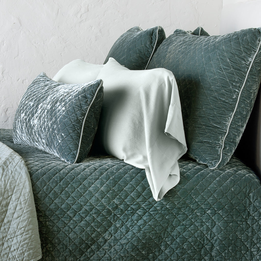 Bella Notte Silk Velvet Quilted Pillow Sham