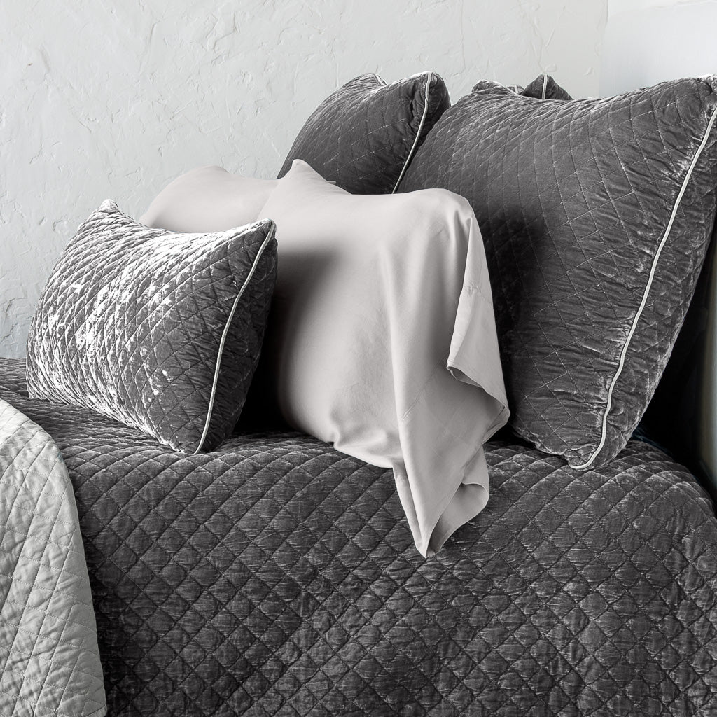 Bella Notte Silk Velvet Quilted Pillow Sham