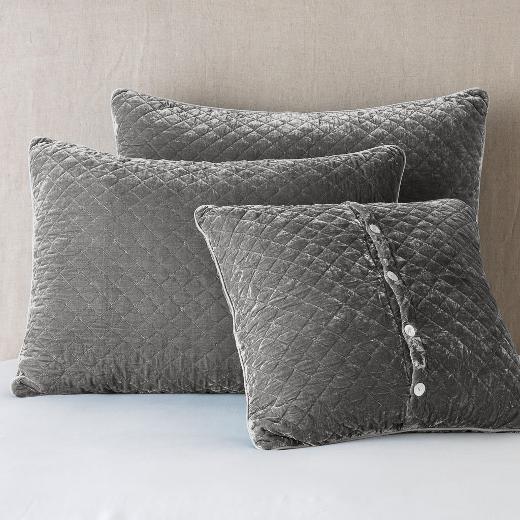 Bella Notte Silk Velvet Quilted Pillow Sham