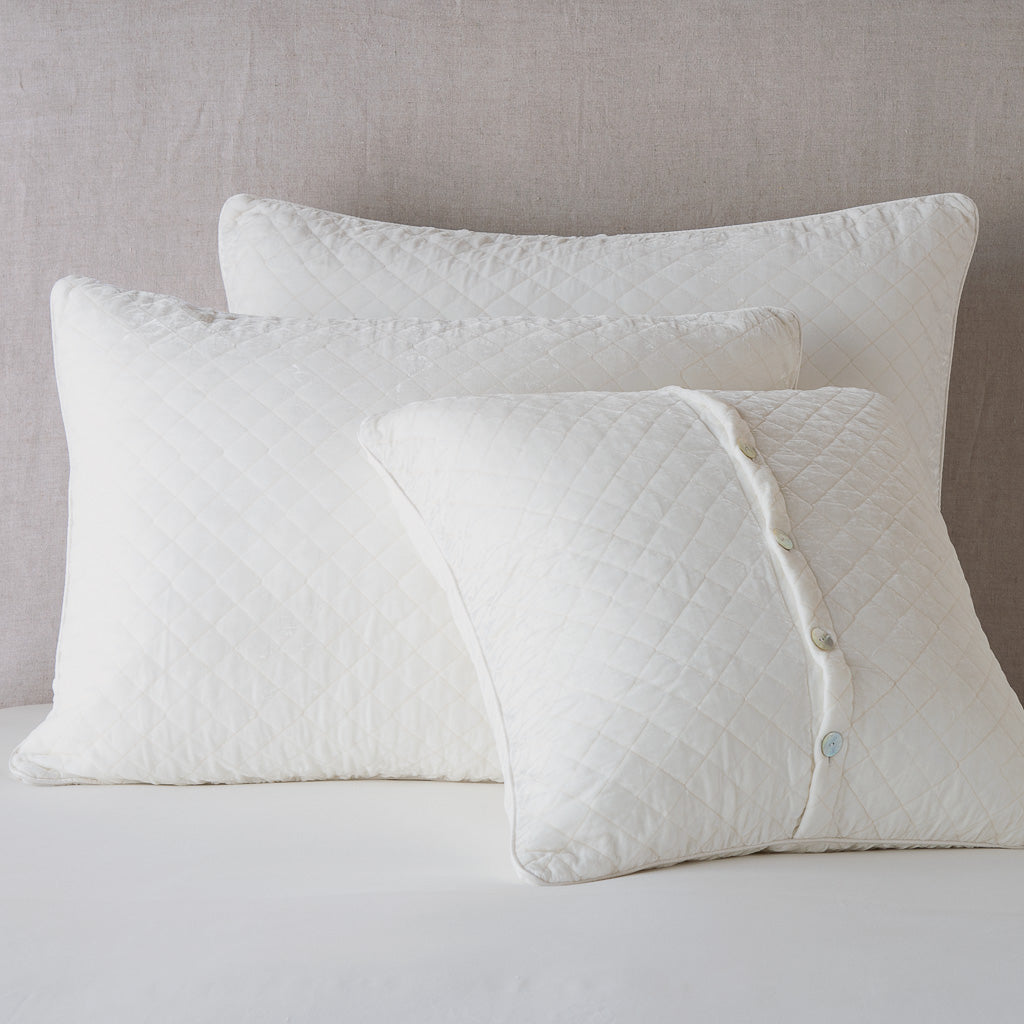 Bella Notte Silk Velvet Quilted Pillow Sham