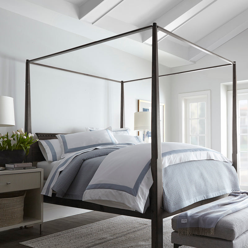 Peacock Alley Soprano Trim Sateen Duvet Cover Paynes Gray