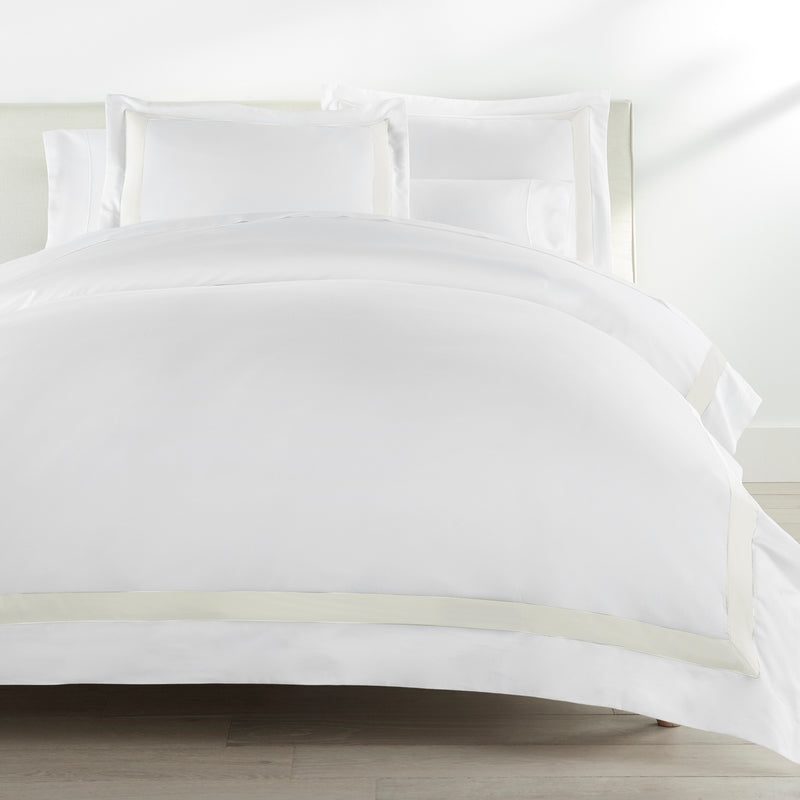 Peacock Alley Soprano Trim Sateen Duvet Cover Paynes Gray