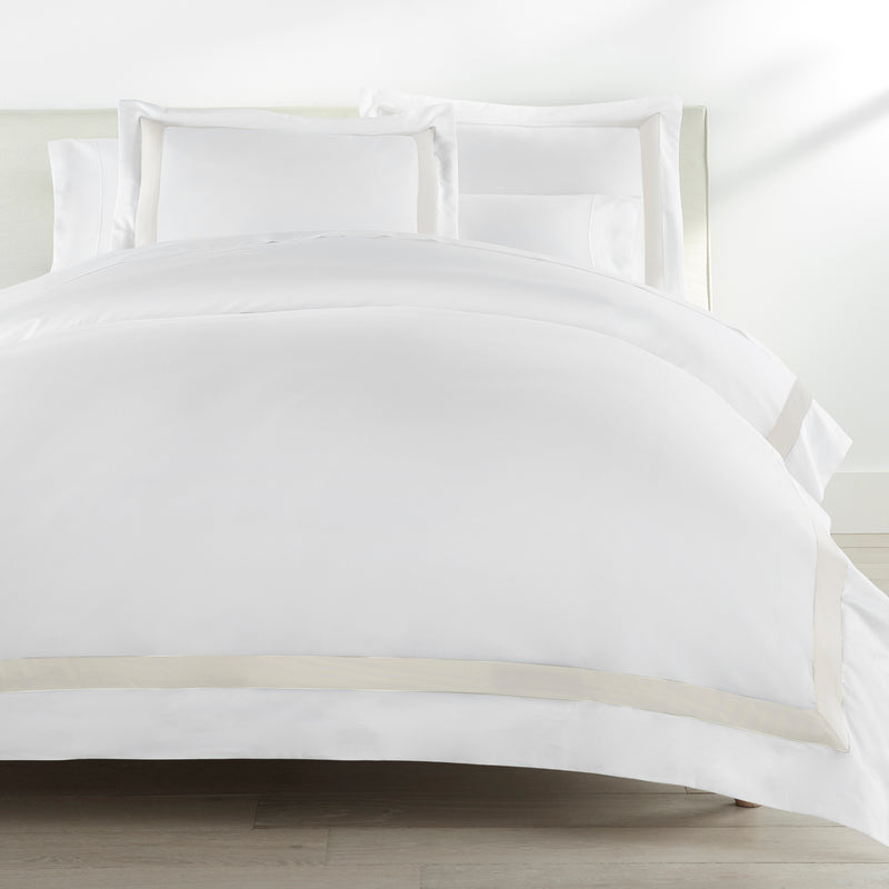 Peacock Alley Soprano Trim Sateen Duvet Cover Paynes Gray