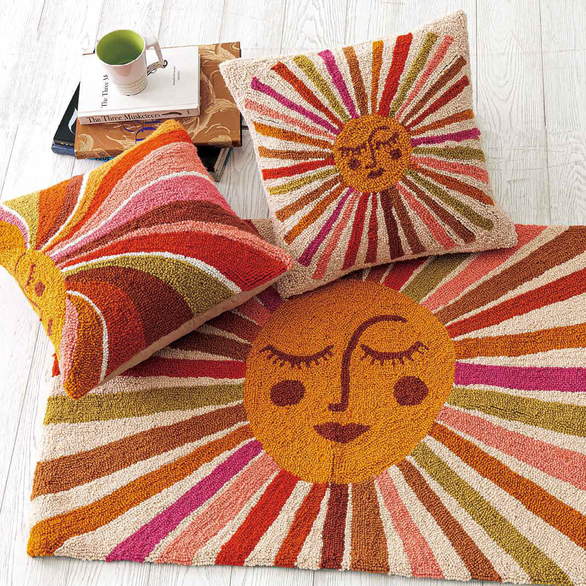 Cat Coq Retro Sunshine Throw Pillow