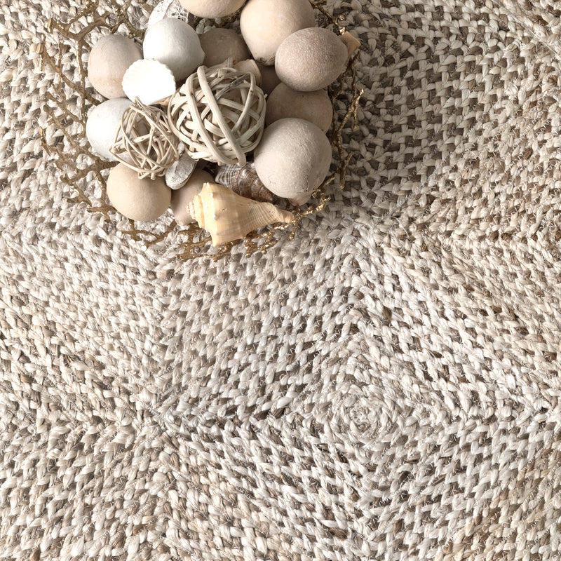 Edmonds Trellis Jute Braided Rug Paynes Gray