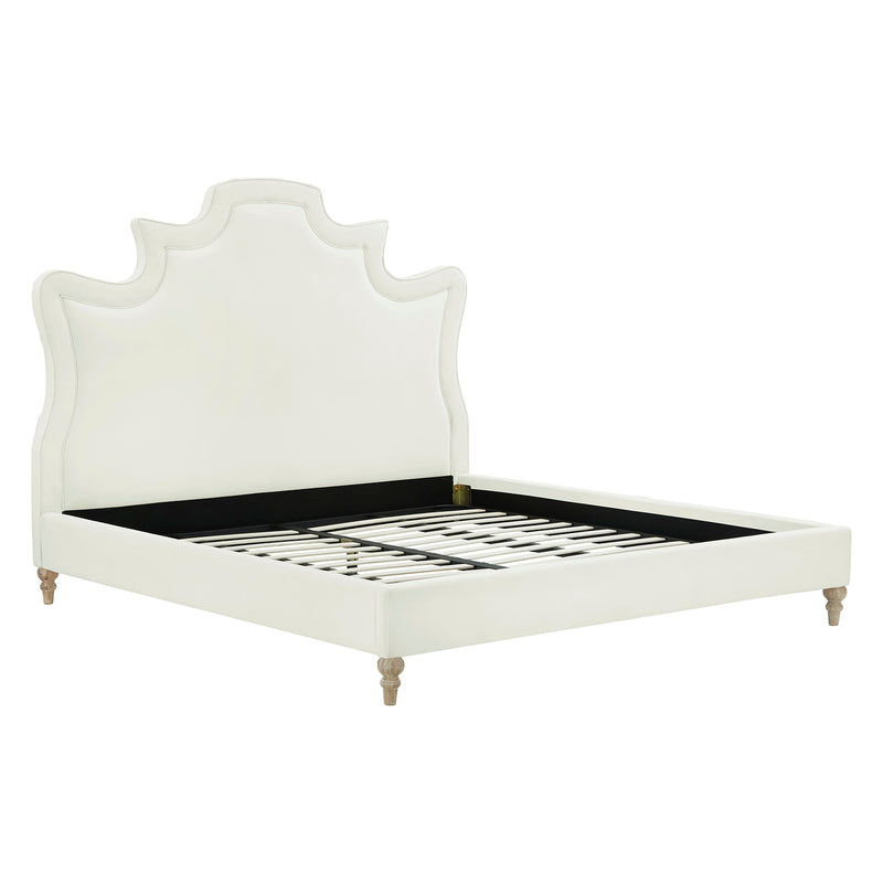 TOV Furniture Serenity Velvet Bed Paynes Gray