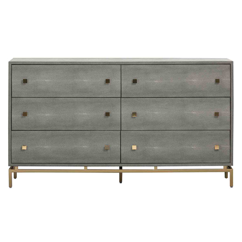 TOV Furniture Pesce Shagreen 6 Drawer Dresser Paynes Gray