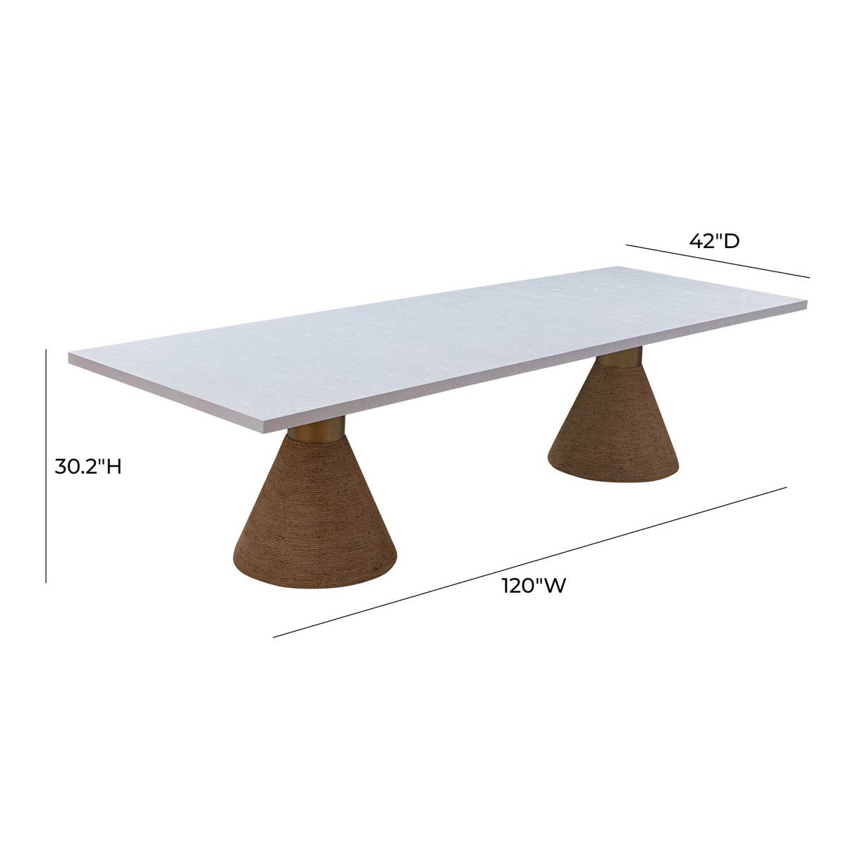 TOV Furniture Rishi Rope Rectangular Dining Table