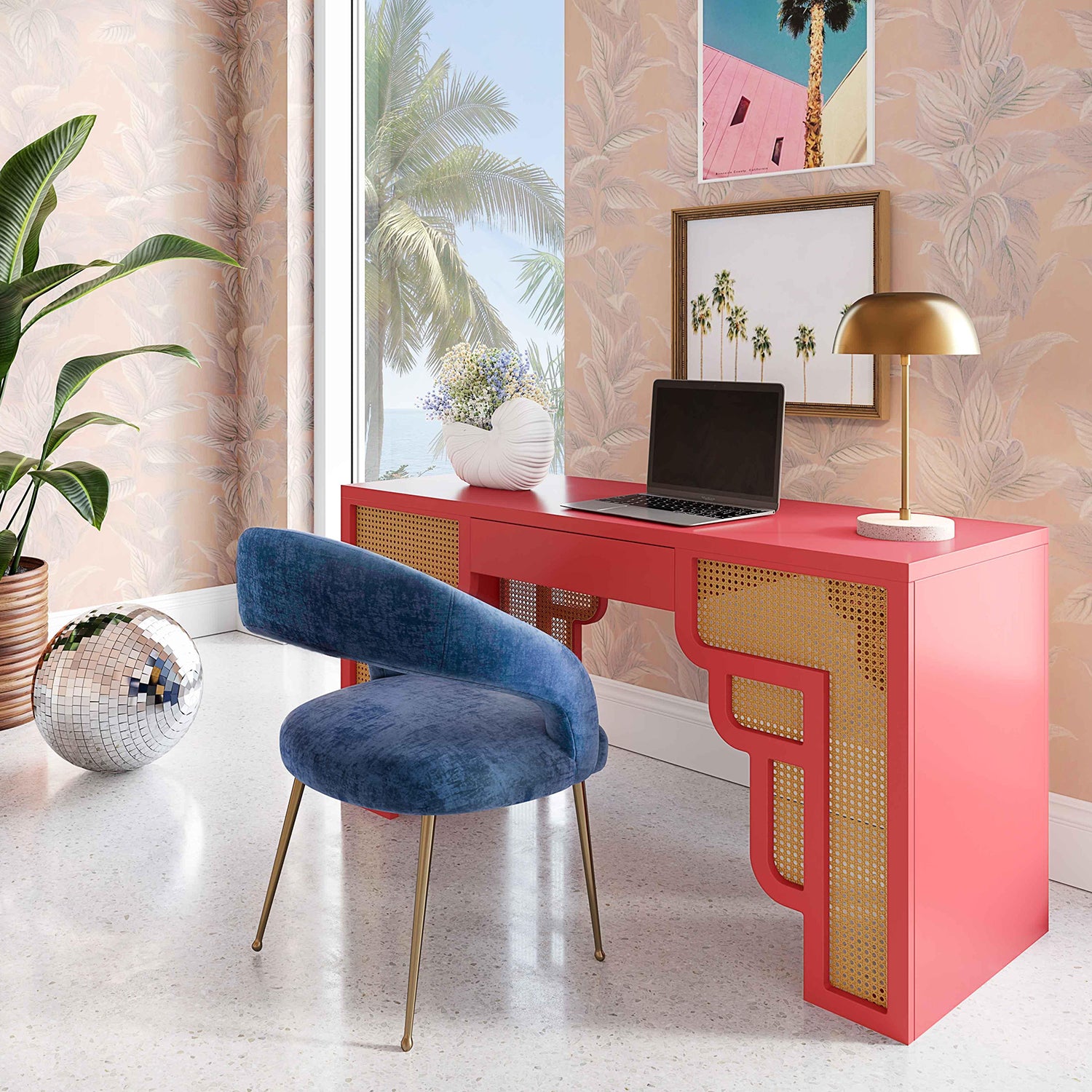 TOV Furniture Suzie Rattan Desk