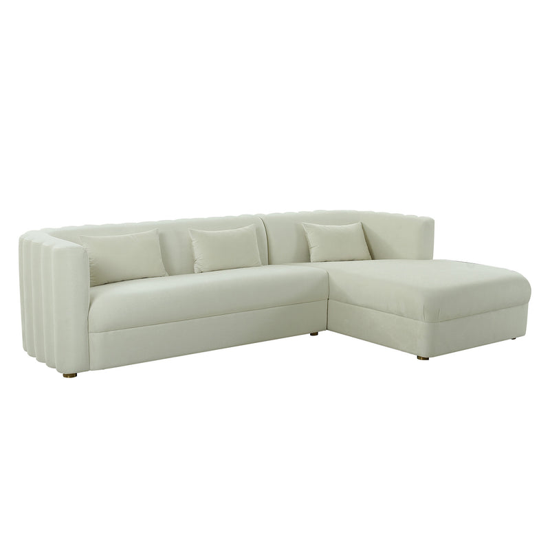 TOV Furniture Callie Velvet Right Arm Sectional Sofa