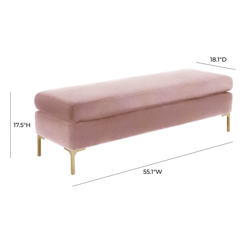 TOV Furniture Delilah Textured Velvet Bench