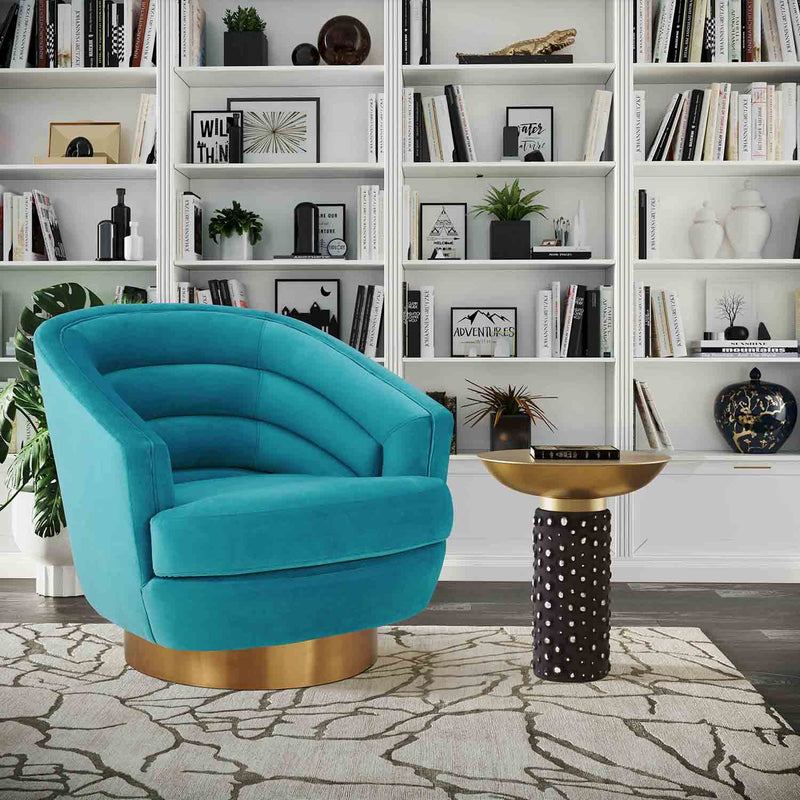 TOV Furniture Canyon Velvet Swivel Chair