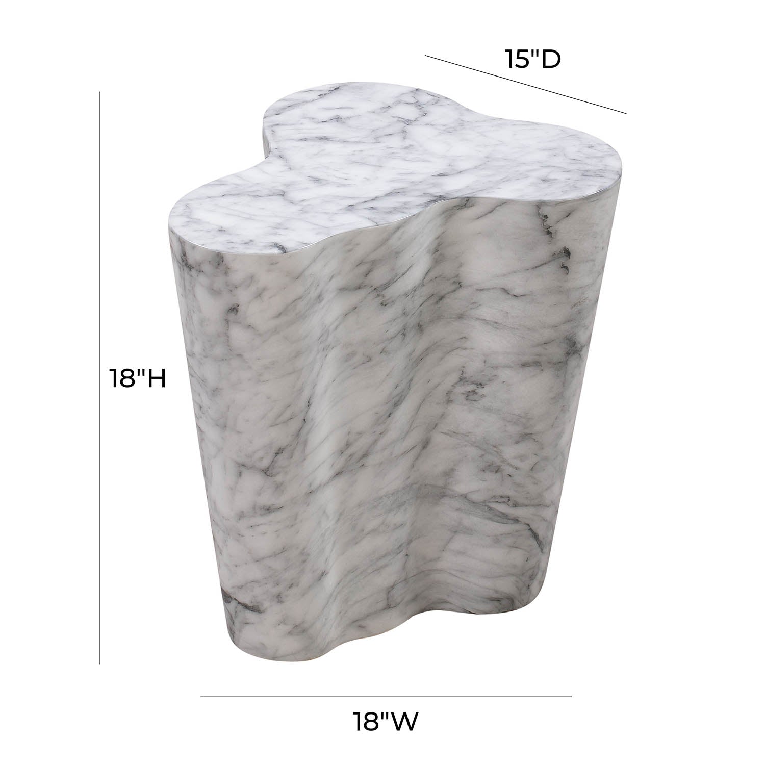 TOV Furniture Slab Marble Side Table - Thumbnail 2