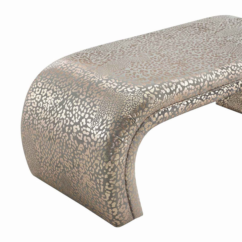 TOV Furniture Kenya Gilded Leopard Bench
