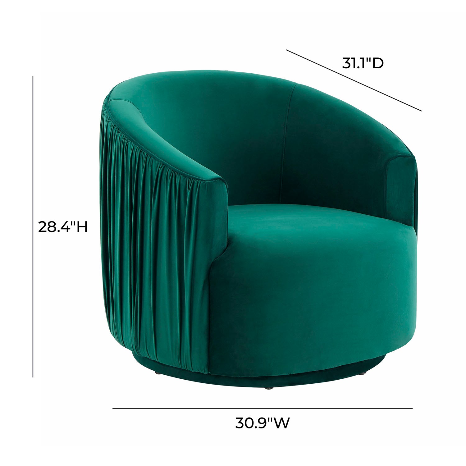 TOV Furniture London Pleated Swivel Chair
